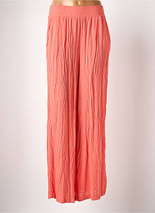 Pantalon large tissage crêpe taille haute orange VERO MODA femme