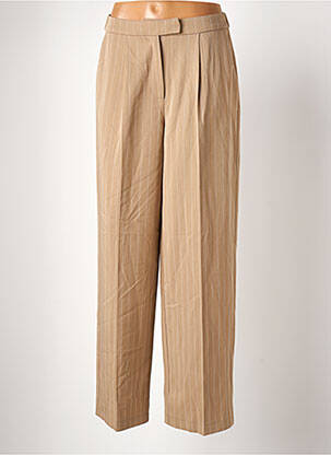 Pantalon large coupe fluide taille haute beige VILA femme