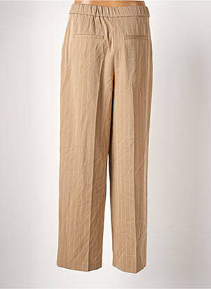 Pantalon large coupe fluide taille haute beige VILA femme