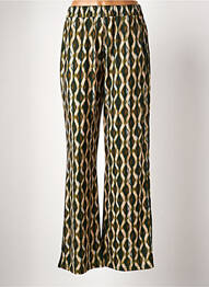 Pantalon large coupe fluide taille haute vert AMELIE & AMELIE femme