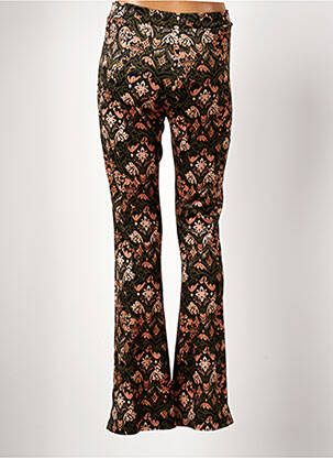 Pantalon flare taille élastique taille haute vert TERRA DI SIENA femme