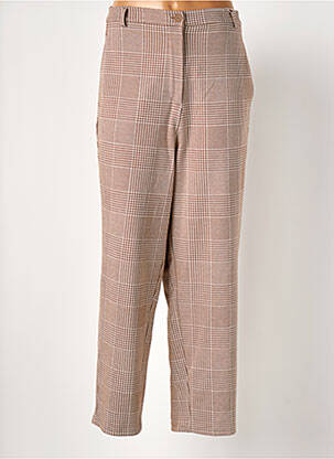 Pantalon droit stretch taille haute beige TOM TAILOR femme