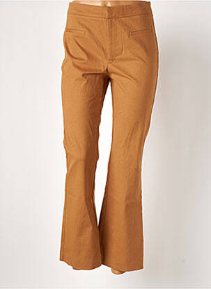 Pantalon flare stretch taille haute beige MANGO femme