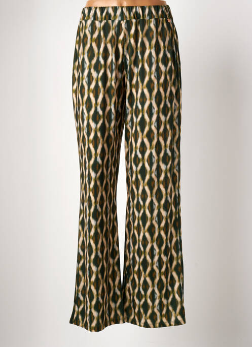 Pantalon large coupe fluide taille haute vert AMELIE & AMELIE femme