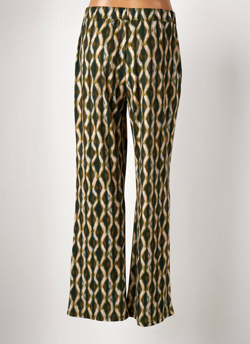 Pantalon large coupe fluide taille haute vert AMELIE & AMELIE femme