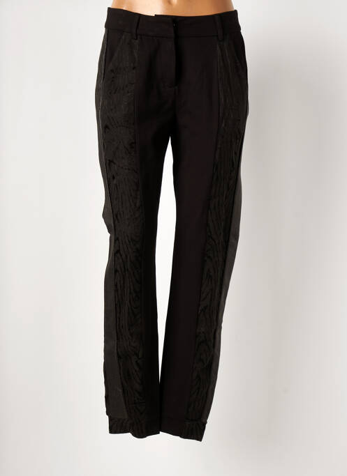 Pantalon droit stretch taille haute noir NÜ femme