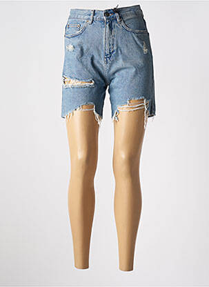 Short tissage denim bleu SUBDUED femme