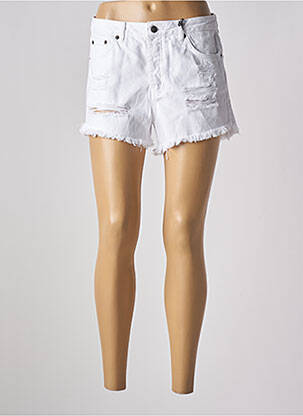 Short tissage denim blanc SUBDUED femme