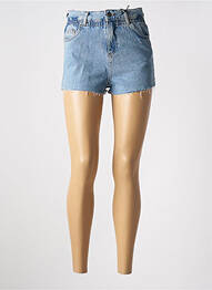 Short tissage denim bleu SUBDUED femme