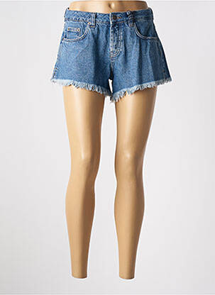Short fermeture zippée sous rabat boutonné bleu SUBDUED femme