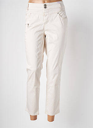 Pantalon 7/8 stretch taille normale beige STREET ONE femme