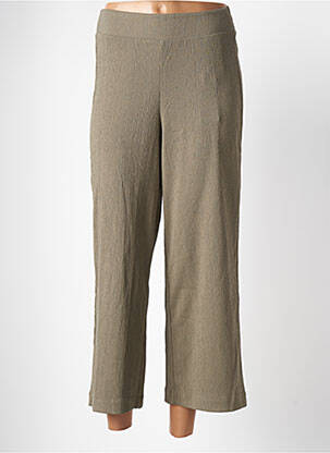 Pantalon droit tissage crêpe taille normale vert OPUS femme