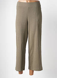 Pantalon droit tissage crêpe taille normale vert OPUS femme