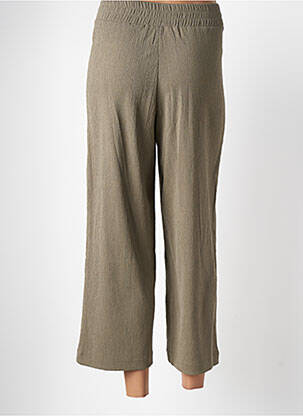 Pantalon droit tissage crêpe taille normale vert OPUS femme