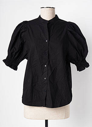 Chemisier coupe cintrée manches courtes noir ASTRID BLACK LABEL femme