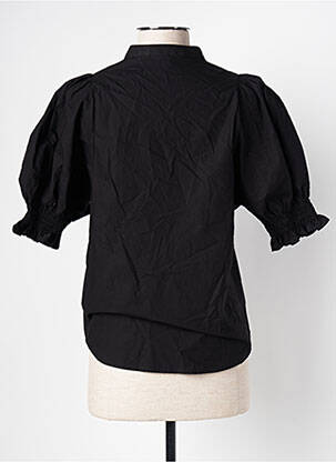 Chemisier coupe cintrée manches courtes noir ASTRID BLACK LABEL femme
