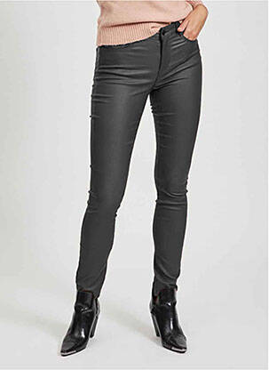 Pantalon slim tissage enduit taille normale noir VILA femme