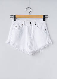 Short fermeture zippée sous rabat boutonné blanc SUBDUED femme