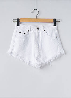 Short fermeture zippée sous rabat boutonné blanc SUBDUED femme