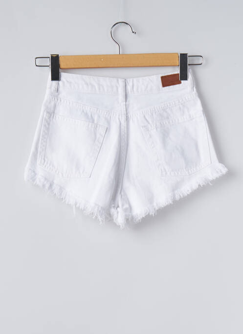 Short fermeture zippée sous rabat boutonné blanc SUBDUED femme