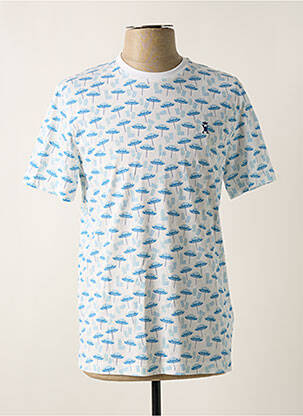 T-shirt broderie manches courtes blanc VICOMTEA homme