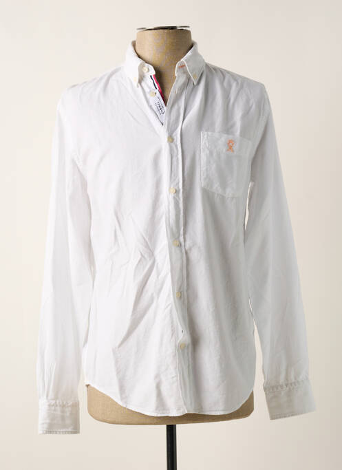 Chemise manches longues blanc VICOMTEA pour homme