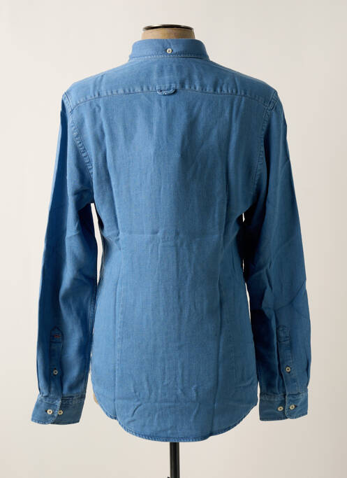 Chemise manches longues bleu VICOMTEA pour homme