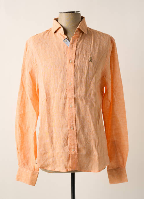 Chemise manches longues orange VICOMTEA pour homme