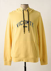 Sweat-shirt à capuche jaune VICOMTEA pour homme seconde vue