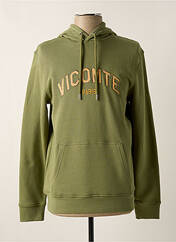 Sweat-shirt à capuche vert VICOMTEA pour homme seconde vue