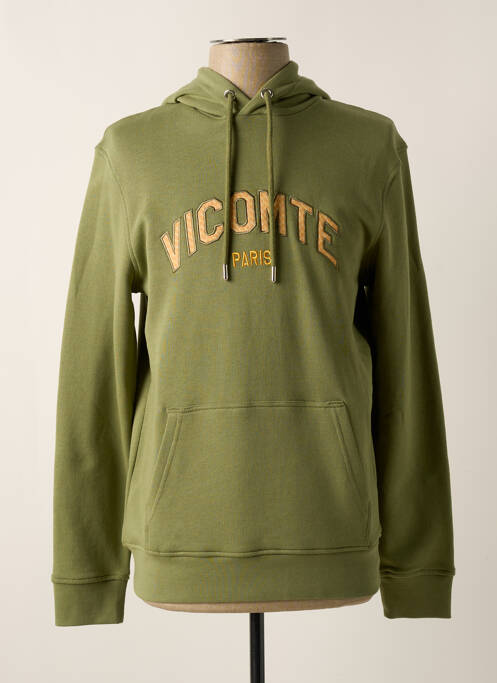 Sweat-shirt à capuche vert VICOMTEA pour homme