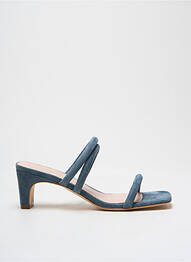 Mules/sabots nubuck talon de 4 à 6cm bleu MI/MAI femme