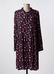 Robe mi-longue coupe fluide manches longues noir DES PETITS HAUTS femme