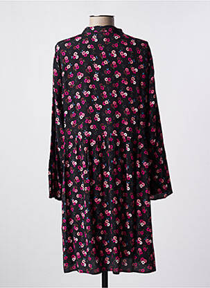 Robe mi-longue imprimé fleurs manches longues noir DES PETITS HAUTS femme