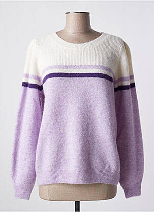 Pull stretch manches longues violet DES PETITS HAUTS femme