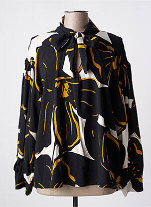 Blouse imprimé fantaisie manches longues noir VIRGINIE DARLING femme