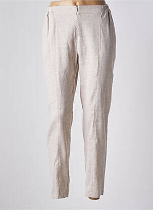 Pantalon slim taille élastique taille normale beige AMS PURE femme