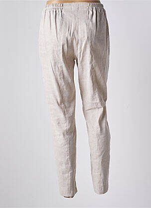 Pantalon slim taille élastique taille normale beige AMS PURE femme