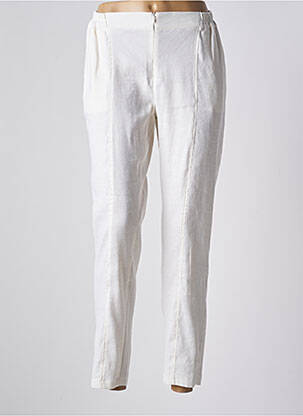 Pantalon slim taille élastique taille normale blanc AMS PURE femme
