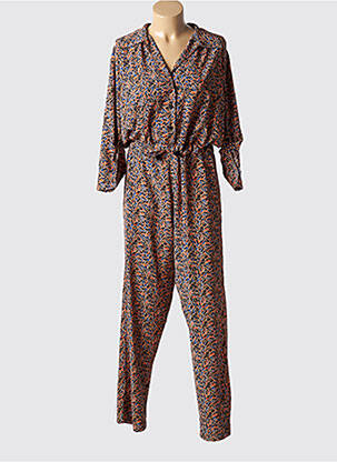 Combi-pantalon tissage crêpe manches longues beige VIRGINIE DARLING femme