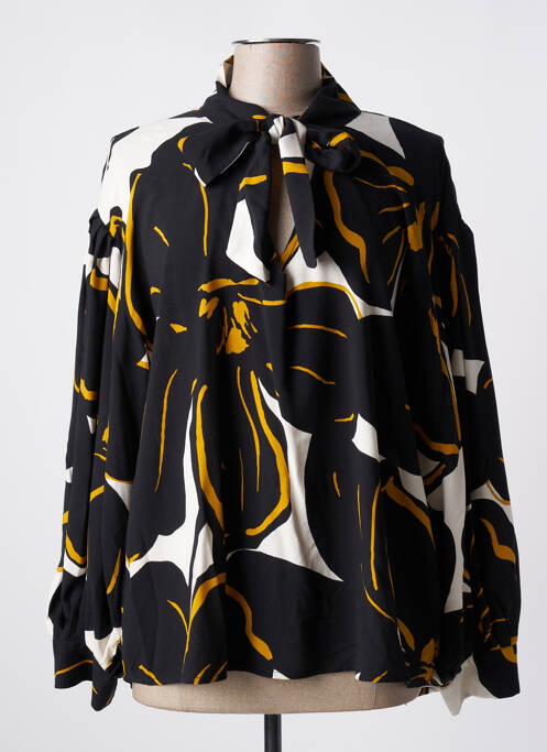 Blouse imprimé fantaisie manches longues noir VIRGINIE DARLING femme