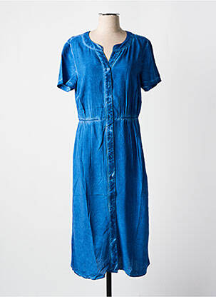 Robe mi-longue manches courtes manches courtes bleu SHEEGO femme