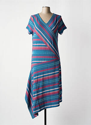 Robe mi-longue manches courtes manches courtes bleu SHEEGO femme