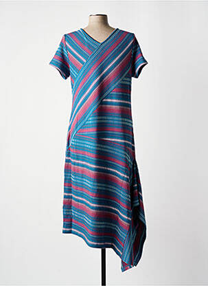 Robe mi-longue manches courtes manches courtes bleu SHEEGO femme
