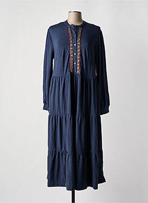 Robe longue manches longues manches longues bleu SHEEGO femme