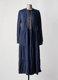Robe longue manches longues manches longues bleu SHEEGO femme