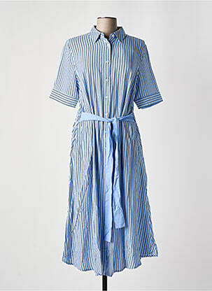Robe mi-longue manches courtes manches courtes bleu SHEEGO femme