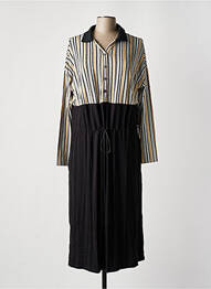 Robe mi-longue manches longues manches longues noir SHEEGO femme