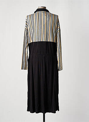 Robe mi-longue manches longues manches longues noir SHEEGO femme