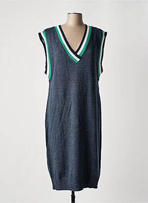 Robe pull resserrée sur le bas manches courtes bleu SHEEGO femme